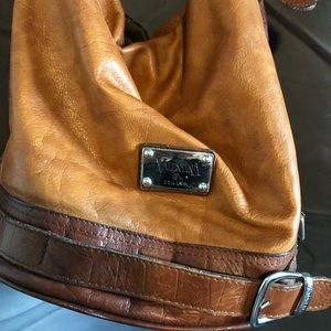 Valentina two tone leather satchel